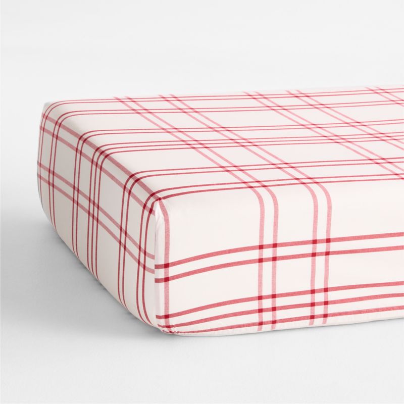Stax Luminous Red 100% Organic Cotton Baby Crib Fitted Sheet - image 6 of 8
