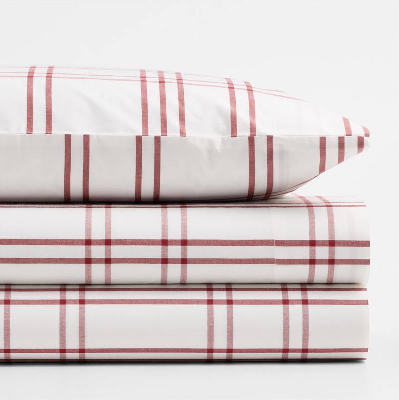 Stax Luminous Red 100% Organic Cotton Kids Twin Sheet Set - image 2 of 8