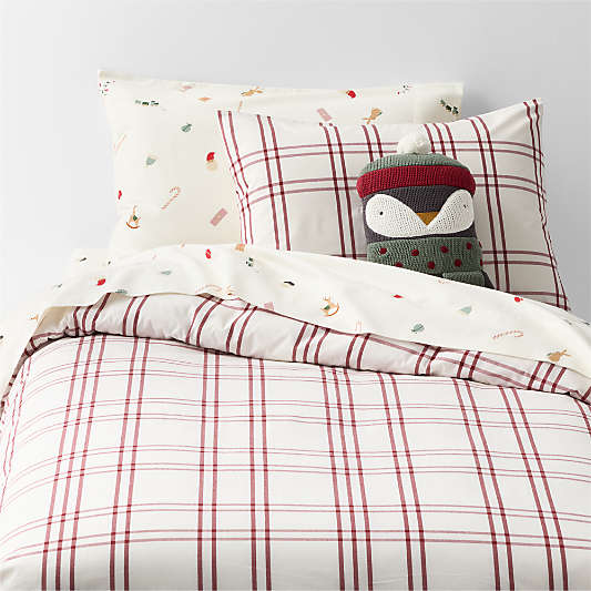 Stax Luminous Red 100% Organic Cotton Kids Duvet Cover