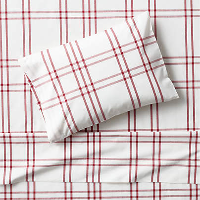 Stax Luminous Red 100% Organic Cotton Toddler Sheet Set