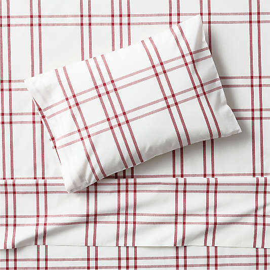 Stax Luminous Red 100% Organic Cotton Toddler Sheet Set
