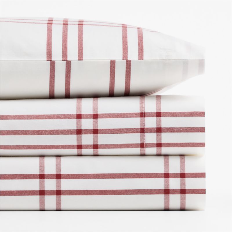 Stax Luminous Red 100% Organic Cotton Toddler Sheet Set - image 1 of 3