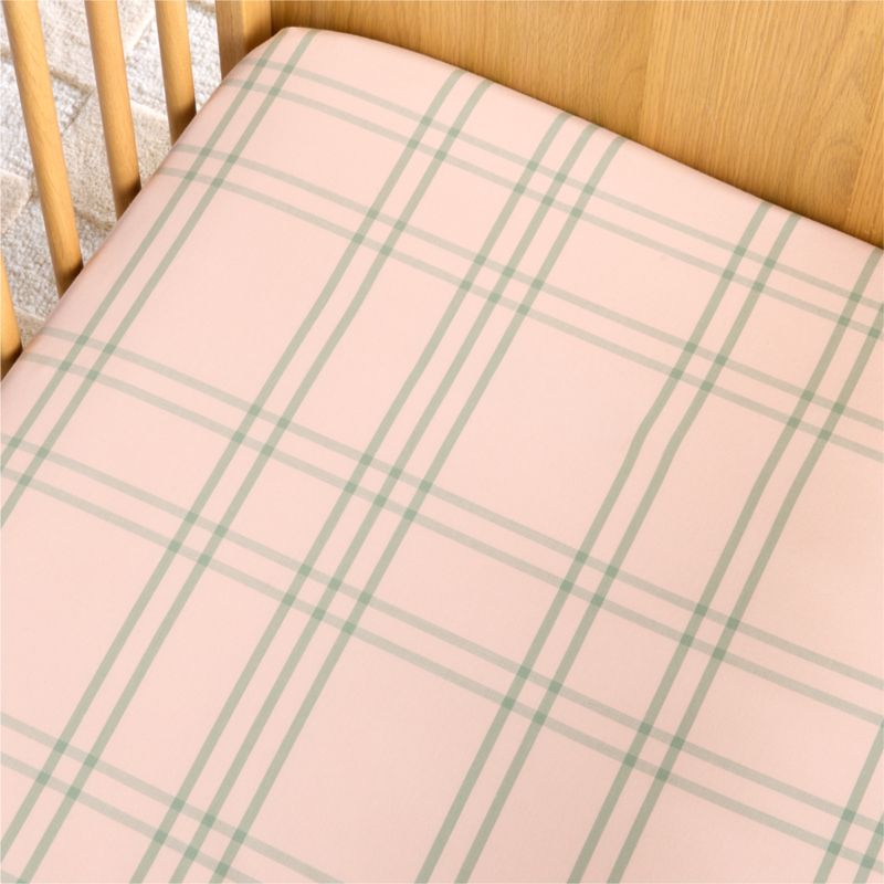 Stax Pale Pink 100% Cotton Baby Crib Fitted Sheet - image 2 of 7