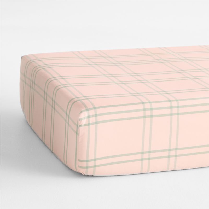 Stax Pale Pink 100% Cotton Baby Crib Fitted Sheet - image 5 of 7