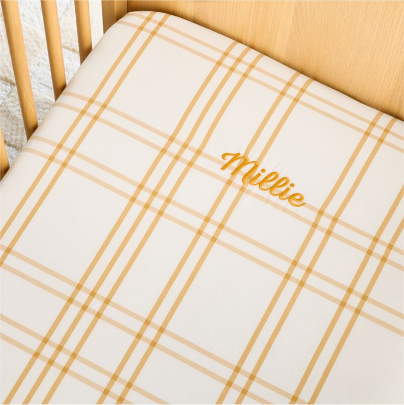 Stax Savannah Yellow 100% Organic Cotton Baby Crib Fitted Sheet - image 1 of 8