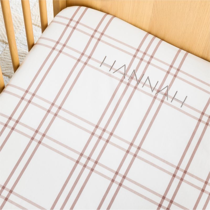 Stax Violet Rose 100% Organic Yarn Dyed Baby Crib Fitted Sheet - image 1 of 7