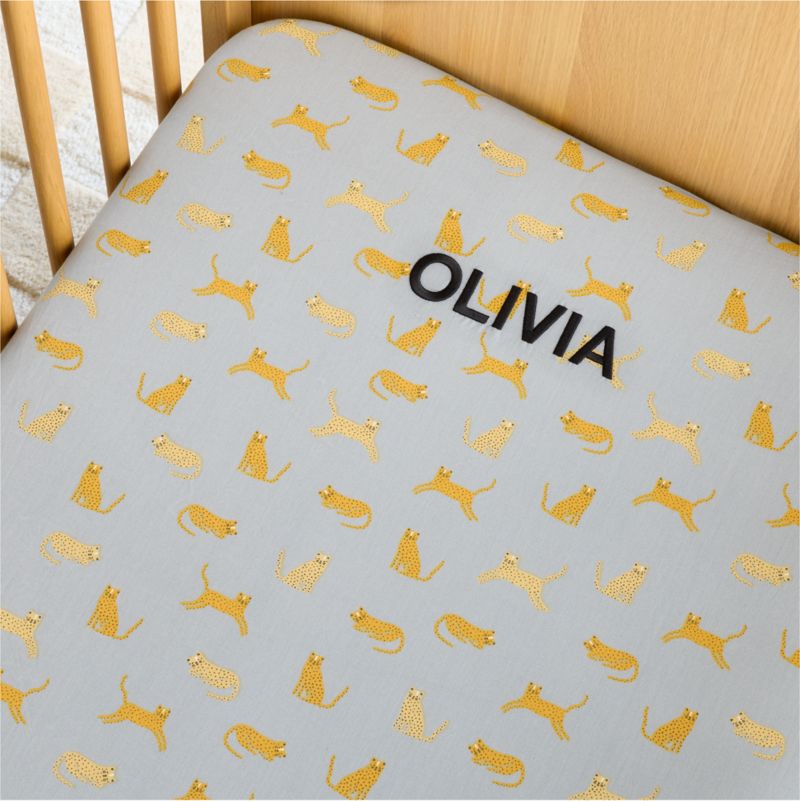 Stay Cool Little Leopards 100% Organic Cotton Baby Crib Fitted Sheet - image 2 of 7
