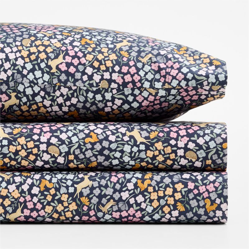 Stay Cool Midnight Wonderland Prairie 100% Organic Cotton Kids Twin Sheet Set - image 2 of 5