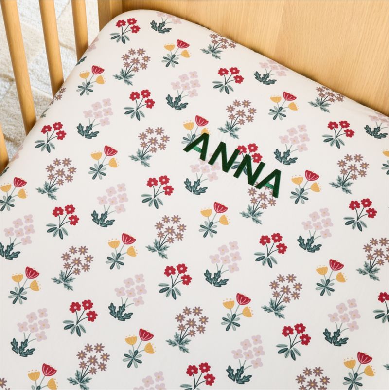Stay Cool Nordic Bloom 100% Organic Cotton Baby Crib Fitted Sheet - image 1 of 6
