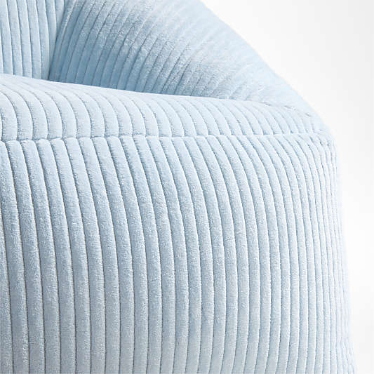 Sky Blue Velvet Corduroy Kids Lounge Chair