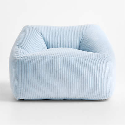Sky Blue Velvet Corduroy Kids Lounge Chair