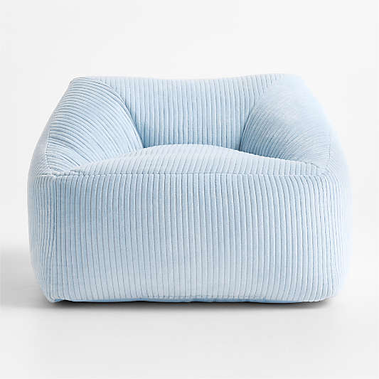 Sky Blue Velvet Corduroy Kids Lounge Chair