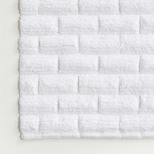 Organic Cotton White Subway Tile Bath Mat 24"x36"