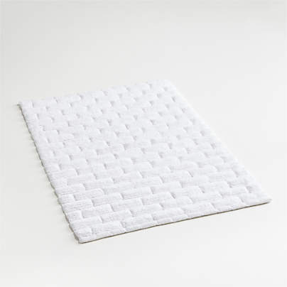 Organic Cotton White Subway Tile Bath Mat 24"x36"