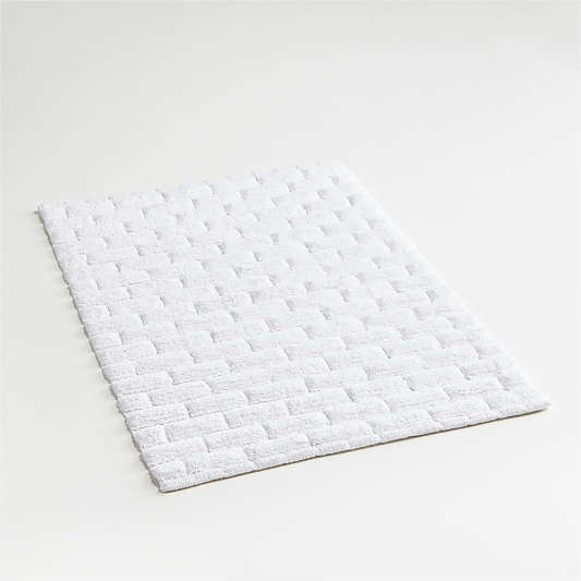 Organic Cotton White Subway Tile Bath Mat 24"x36"