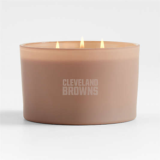 NFL Cleveland Browns Monochrome No. 4 Suede 3-Wick Scented Candle - Cardamom, Amber and Oakmoss