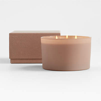 Monochrome No. 4 Suede 3-Wick Scented Candle - Cardamom, Amber and Oakmoss