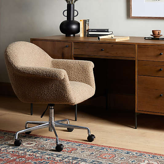 Suerte Office Chair in Faux Sheepskin