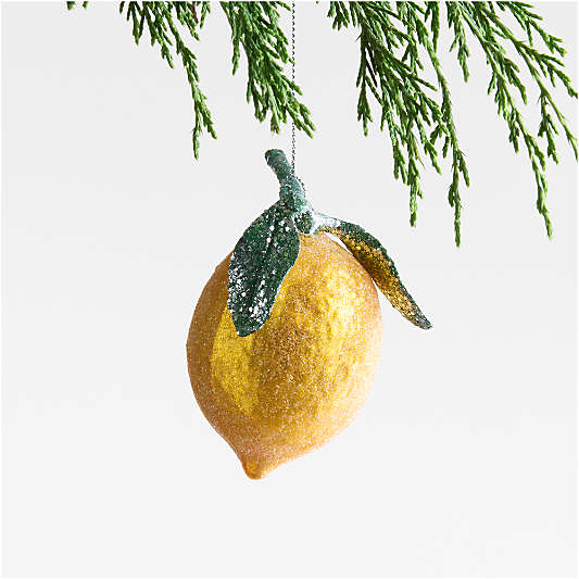 Sugared Lemon Glass Christmas Tree Ornament