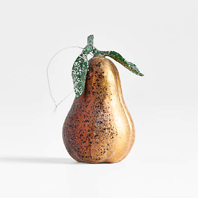 Sugared Pear Glass Christmas Tree Ornament