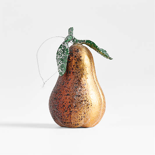 Sugared Pear Glass Christmas Tree Ornament