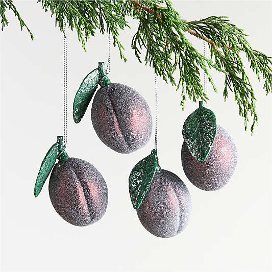 Sugared Plum Glass Christmas Tree Ornament, Set of 4