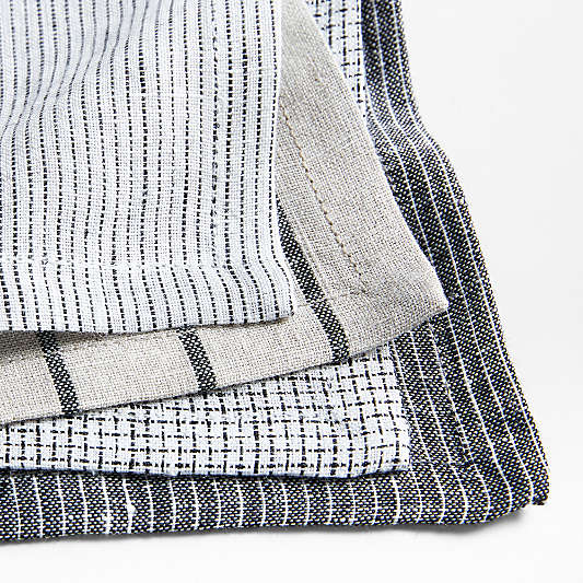 Suits Navy Linen Cocktail Napkins, Set of 4
