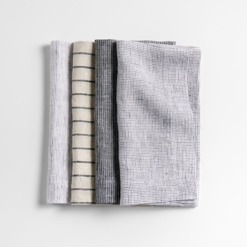 Suits Linen Cloth Dinner Napkins, Set of 4