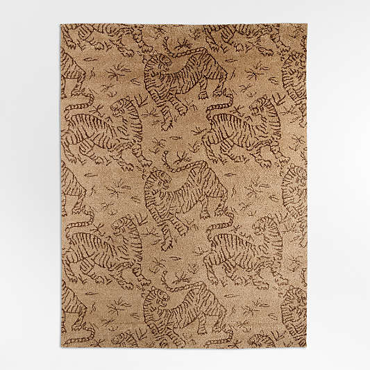 Sumatra Wool Tiger Handwoven Brown Area Rug