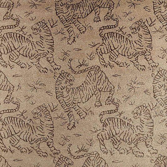 Sumatra Wool Tiger Handwoven Brown Area Rug 6'x9'