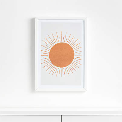 Sun Ray Mid-Century Framed Wall Art Print