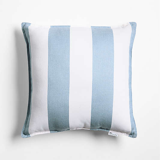 Sunbrella ® 20"x20" Cabana Bunbury Blue Stripe Outdoor Throw Pillow