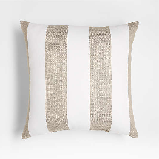 Sunbrella ® 20"x20" Tan Cozumel Cabana Stripe Outdoor Throw Pillow