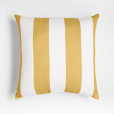 View Sunbrella ® 20"x20" Yellow Cozumel Cabana Stripe Outdoor Throw Pillow details