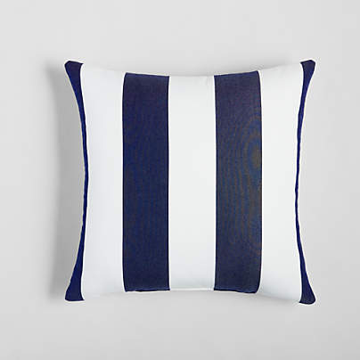 Sunbrella ® Cabana Navy Stripe 20"x20" Outdoor Pillow