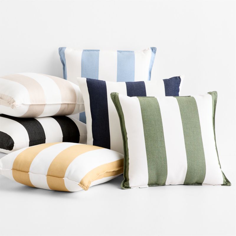 Sunbrella ® 20"x20" Cabana Fern Green Stripe Outdoor Throw Pillow - image 2 of 7