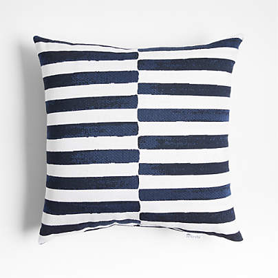 Sunbrella ® 20"x20" Blue Colorblock Outdoor Throw Pillow