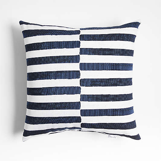 Sunbrella ® 20"x20" Blue Colorblock Outdoor Throw Pillow