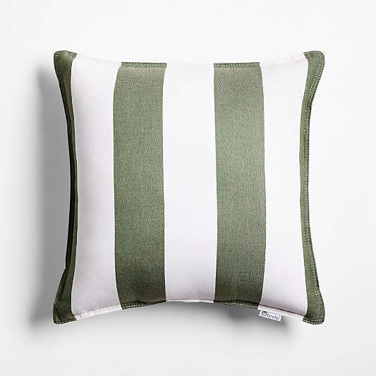 Sunbrella ® 20"x20" Cabana Fern Green Stripe Outdoor Throw Pillow