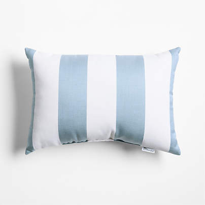 Sunbrella ® 20"x13" Cabana Bunbury Blue Stripe Outdoor Throw Pillow'