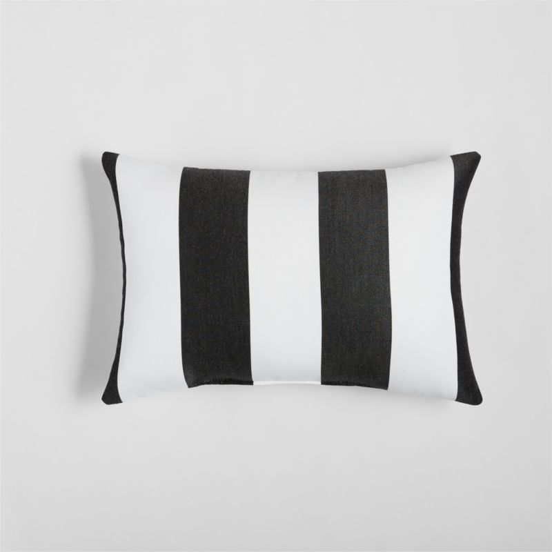 Sunbrella ® 20"x13" Black Cabana Stripe Outdoor Pillow