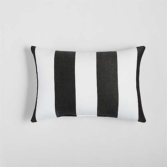 Sunbrella ® 20"x13" Black Cabana Stripe Outdoor Pillow