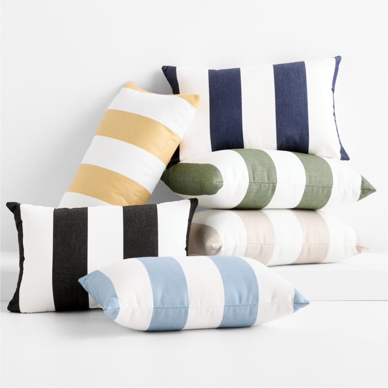 Sunbrella ® 20"x13" Cabana Fern Green Stripe Outdoor Throw Pillow - image 2 of 6