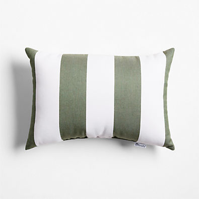 View Sunbrella ® 20"x13" Cabana Fern Green Stripe Outdoor Throw Pillow details