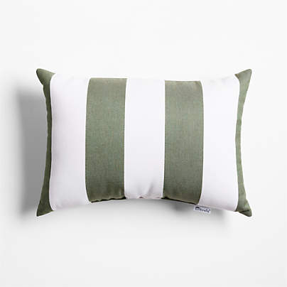 Sunbrella ® 20"x13" Cabana Fern Green Stripe Outdoor Throw Pillow