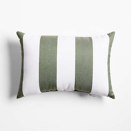 Sunbrella ® 20"x13" Cabana Fern Green Stripe Outdoor Throw Pillow