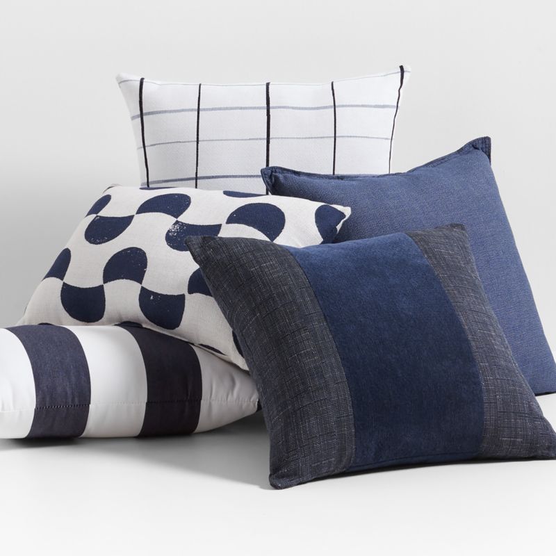 Sunbrella ® 20"x20" Navy Blue Arlo Stripe Outdoor Throw Pillow - image 4 of 7