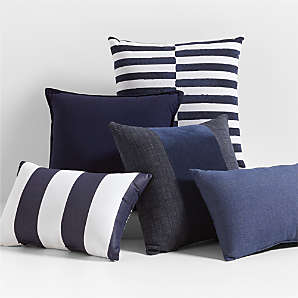 Blue Outdoor Pillows Navy Blue Outdoor Throw Pillows Crate Barrel