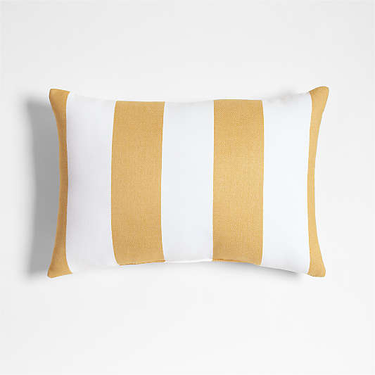 Sunbrella ® 20"x13" Cabana Wheat Yellow Stripe Outdoor Throw Pillow