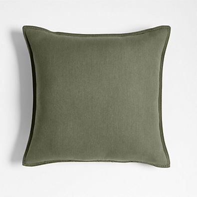 View Sunbrella ® Canvas 20"x20" Fern Green Outdoor Throw Pillow details